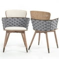 thumbnail image 3 of Set of 2 Barnaby Black Wooden Dining Chair with Chrome Legs, 3 of 8