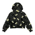 thumbnail image 5 of Xoenoiee Bee Honeycomb Print Girls's Cropped Sweatshirts Fall Sweaters Fashion Hoodies Half Zip Pullover Long Sleeve Shirts Clothes with Pocket, Size 5-6 Years, 5 of 7