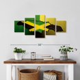 thumbnail image 2 of Elephant Stock Jamaican Island Flag Wall Art - Horizontal Multi Panel Canvas - Living Room Wall Decor - Flags Multi Panel - Black And Green Decor - 29" x 12", 2 of 4