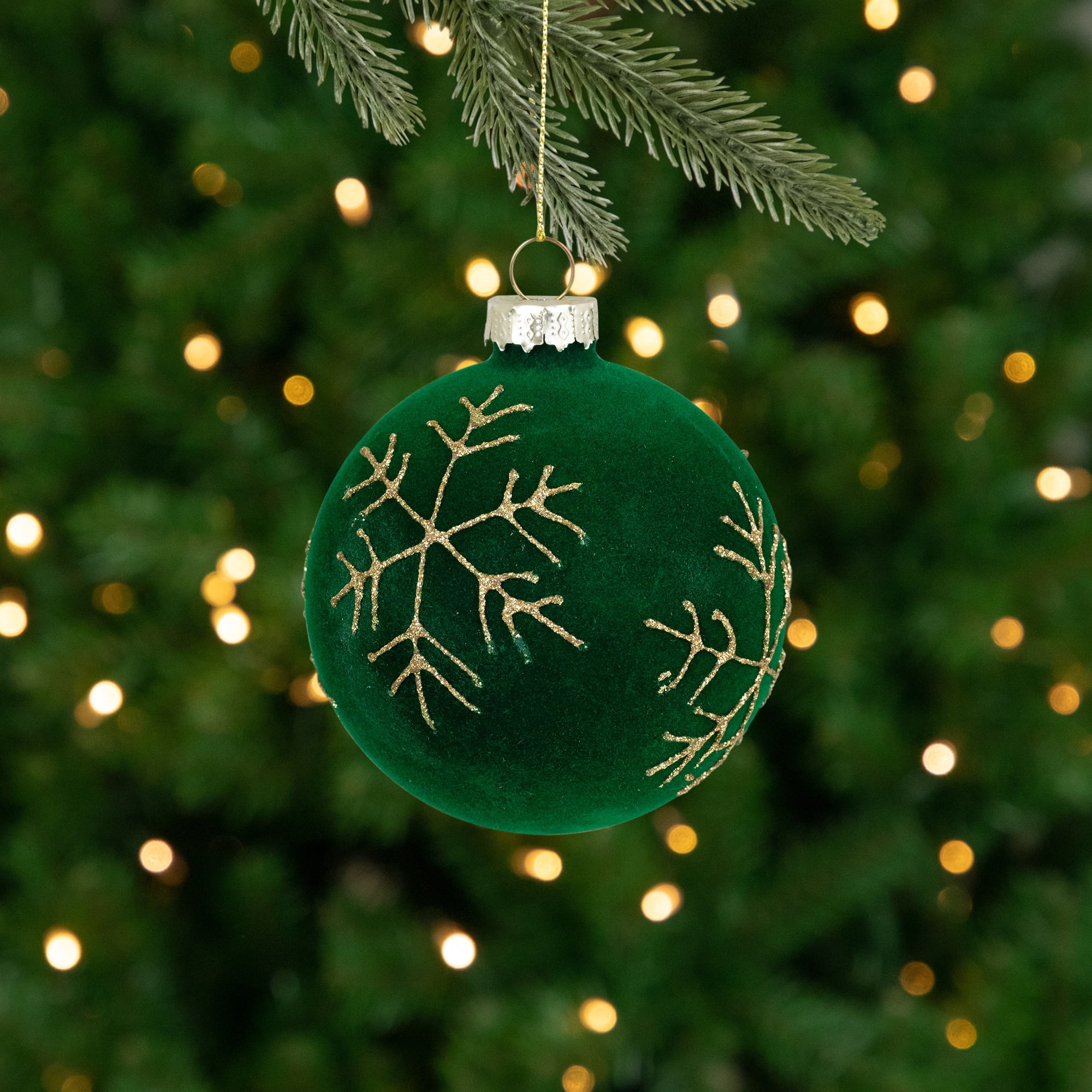 Lot De 9 Boules De Noël En Velours - 8 Cm De Diamètre