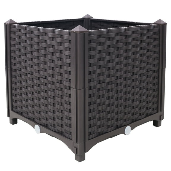 Deep Raised Garden Bed Plastic Planter Boxes for Vegetables Flowers and ,Self-Watering Planter Box Raised Bed to Grow Flowers