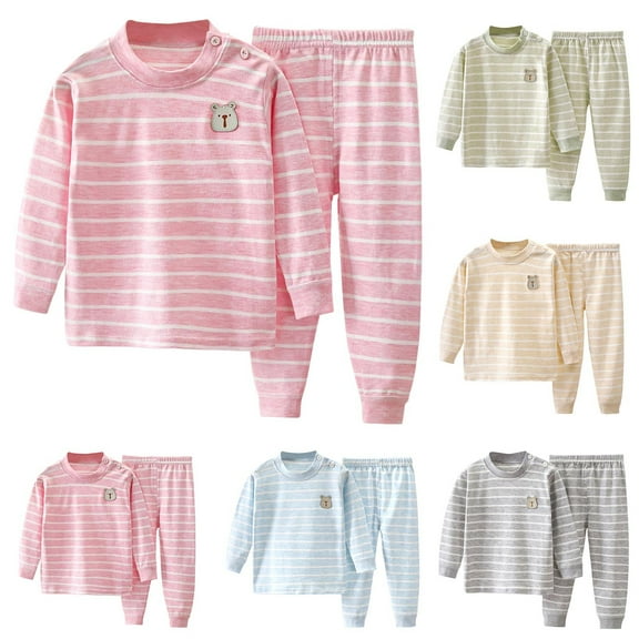 Cowsor Soft Cotton Pajamas for Toddler Boys Girls Kids Long Sleeve Sleepwear with Leggings Long Johns Thermal Underwear Set