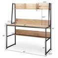 thumbnail image 3 of Topbuy Mufti-Functional Computer Desk PC Workstation with Open Bookcase Natural, 3 of 5