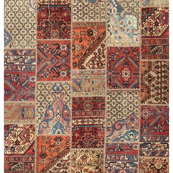 Ahgly Company Machine Washable Indoor Rectangle Contemporary Brown Red Area Rugs, 7' x 10'