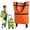 Orange, variant on Foldable Shopping Bag with Wheels, 2-in-1 Rolling Tote, Waterproof Oxford Grocery Bag for Shopping & Travel
