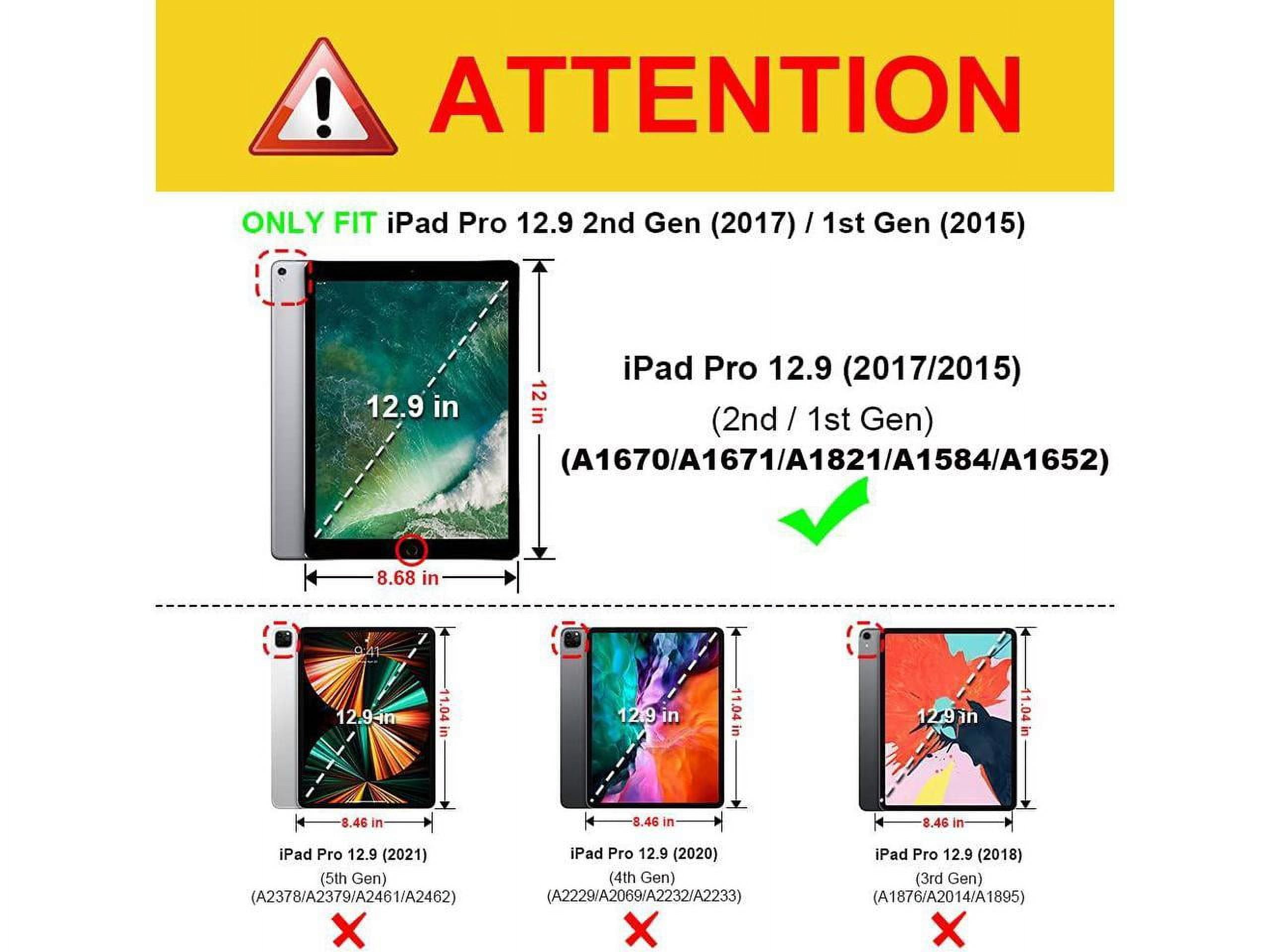 Touchpad Keyboard Case for iPad pro 12.9 2017 2015 2nd 1st Generation, Smart Stand Cover with Detachable Wireless Magnetic Keyboard, Pencil Holder