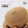 thumbnail image 3 of Sombrero de verano para mujer, con circunferencia de 56 a 58 cm, con guirnalda, para playa, exterior, plano, protector solar, plegable, de paja, 3 of 5