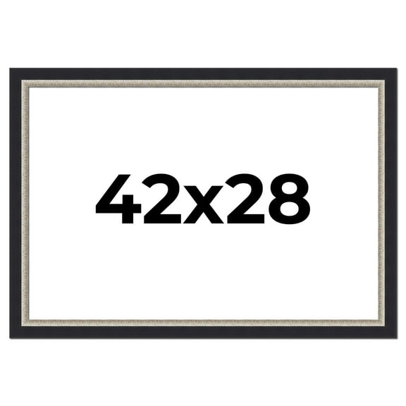 42x28 Frame Black Real Wood Picture Frame Width 2.25 Inches | Interior Frame Depth 0.5 Inches |
