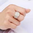 thumbnail image 4 of 14K Gold Wide Face Densely Set Moissanite Ring, Multi-Layer Men's Hip-Hop Ring, A Layered Expression of Modern Fashion,Gifts for Dad, 4 of 6
