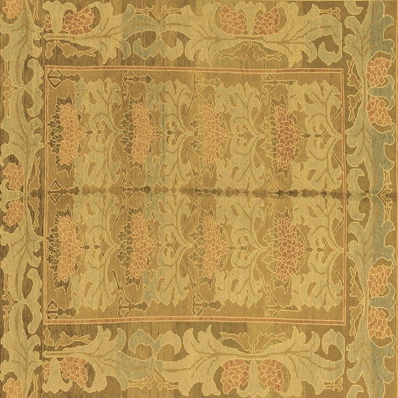 Ahgly Company Indoor Square Abstract Brown Modern Area Rugs, 5' Square