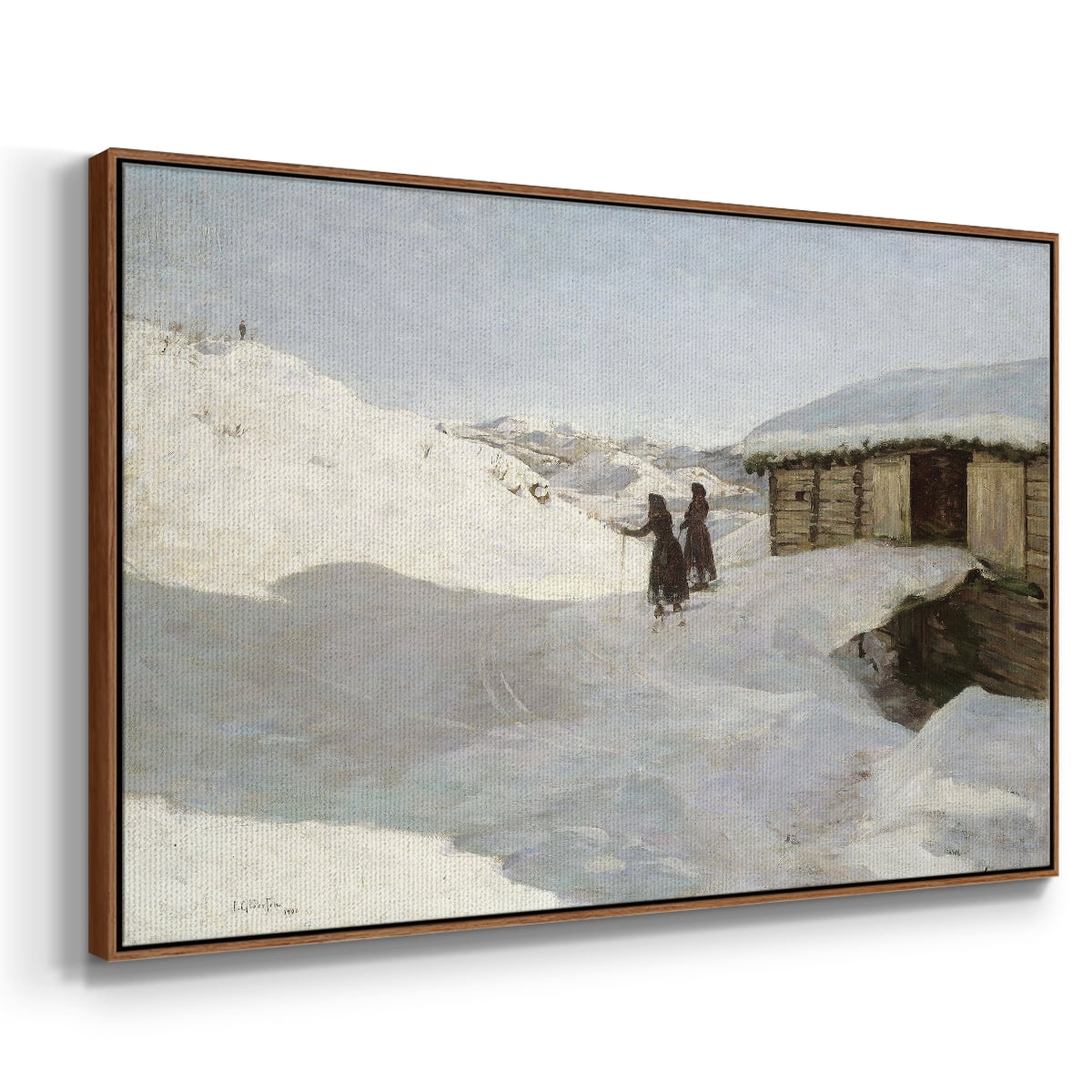 Vintage Landscape-CCLXXII By Wexford Home Framed in Walnut Wood Gallery Wrapped Canvas 27 in. x 41 in.