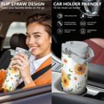 thumbnail image 5 of Sunflower 30oz Tumbler with Carry Handle – Double Wall Stainless Steel Insulated Cup, Flip Straw Lid, Leak-Proof & BPA-Free for Hot and Cold Drinks, Sports Outdoor Workout Christmas Birthday Travel, 5 of 6
