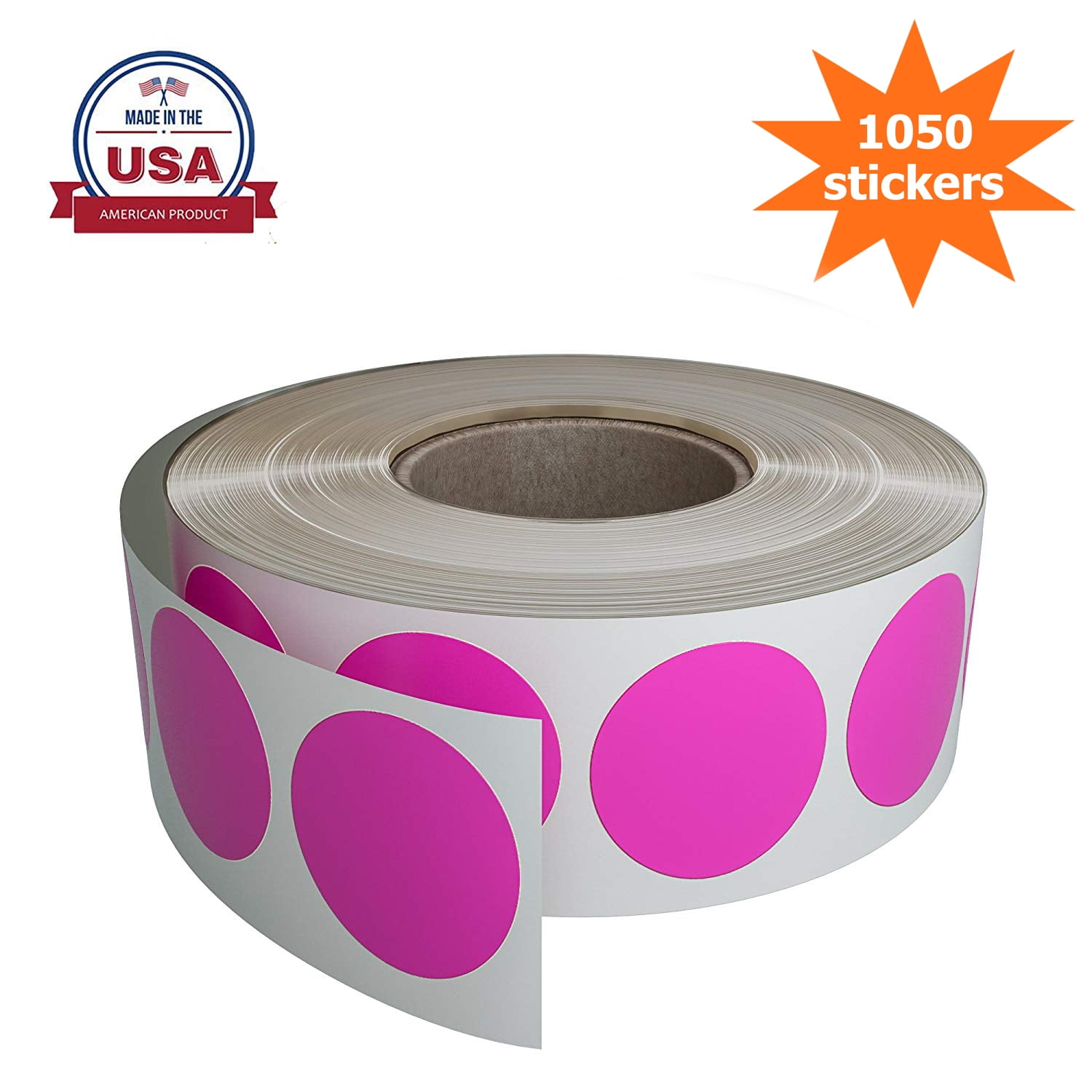Colored Label Sticker rolls Round sticker dots in Neon Pink 19mm