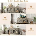 thumbnail image 5 of 2025 New Double Dog Crate Furniture, 71'' Large Dog Kennel Indoor with 3 Storage Drawers and Removable Divider for 2 Dogs, Heavy Duty Decorative Dog House TV Stand Side Table for Medium Large Dogs, 5 of 7