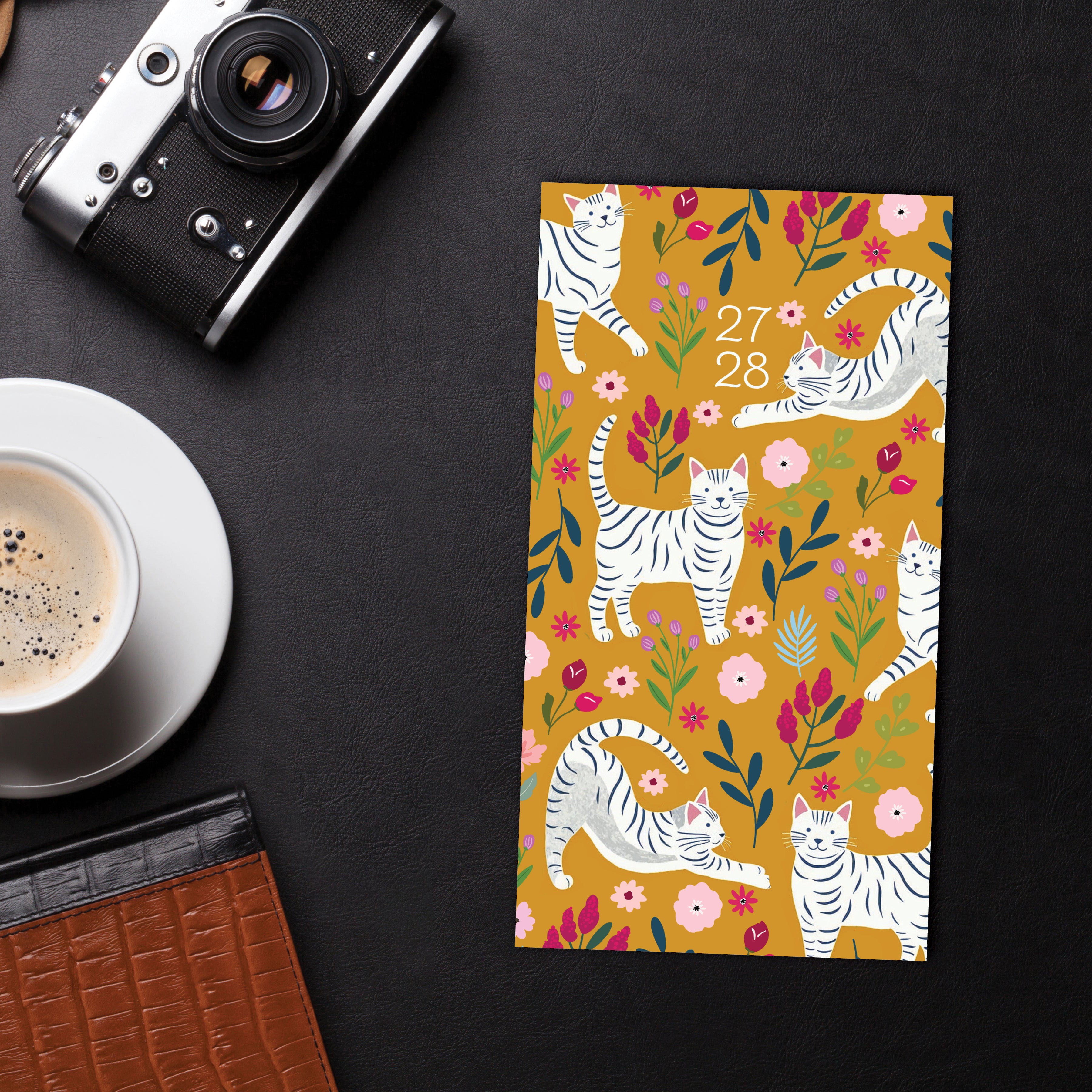 Willow Creek Press Kitty Vibes 2-Year 2027-28 3.5" x 6.5" Monthly Pocket Planner (65686)