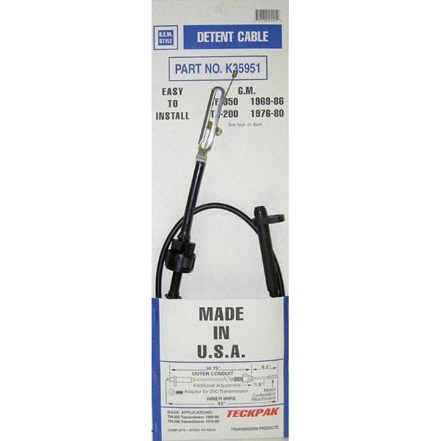 Teckpak Usa Gm Th-350 & Th-200 Detent Cable 1976-86