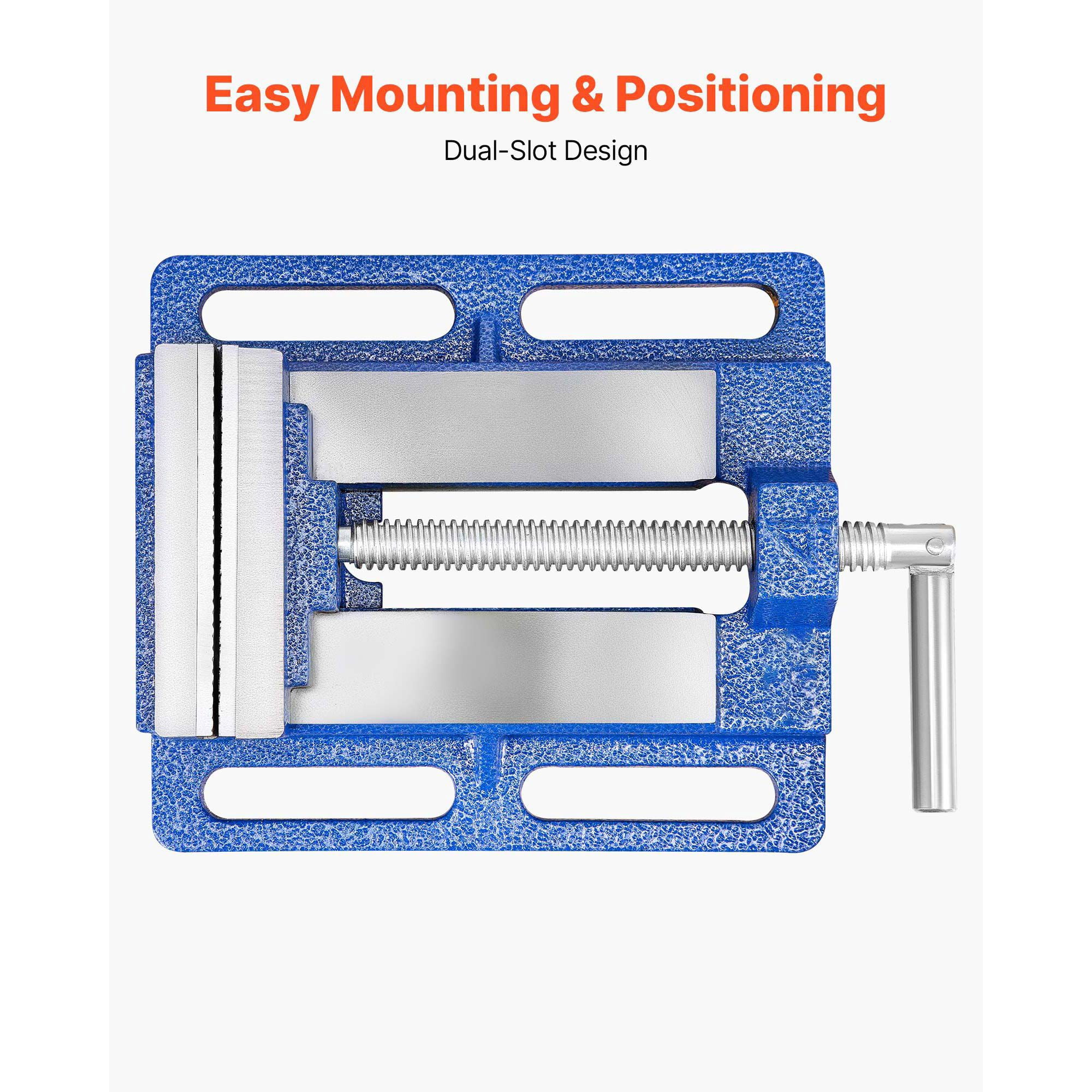 Drill Press Vise with 7KN Clamping Force, Cast Iron Bench Vise, Anti-Slip Textured Jaws, 3.5" Jaw Width, for Milling Drilling Grinding Machines