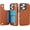 Brown, variant on Card Slot Flip Leather Case for iPhone 16e 15 Pro Max 14 13 12 11 Se 3 2 Xs Xr 8 7 Plus Wallet Double Button Small Fragrant Wind(for iPhone 14 Pro/White)