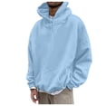thumbnail image 3 of Valora Men Winter Outfit Men's Hoodies Sweatshirts Product Title Mens Fashion Leisure 3D Digital Printing Hooded Pullover Sweater Top for Everyday Casual Comfort Sky Blue 2XL, 3 of 8