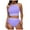 A-Purple, variant on 2025 Women's Neck Top High Leopard Swimsuit Women High Cut Waisted Bikini Set Sport Vintage Bathing Suits for Women Skirt Color Matching Swimsuit Two Sunflower Bikini Top for Women Piece Set