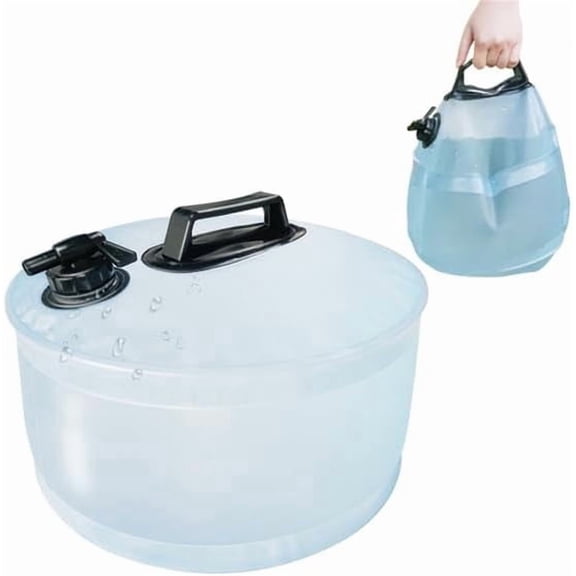 LiteHaven 13L Collapsible Water Container, Portable Foldable Water Storage Tank with Spigot for Camping, Hiking, RV, Emergency Water Storage, Food-Grade BPA-Free Plastic