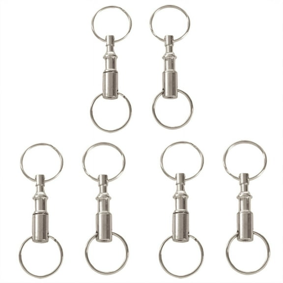 6 Pieces Removable Double Keychains Iron Double Keychain