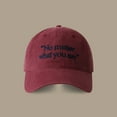 thumbnail image 2 of Riforla Big Head Round Baseball Cap Four Seasons Embroidered Face Small Wide Curved Cap Sun Visor Hat Women Wine, 2 of 3