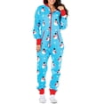 thumbnail image 3 of Pijama con capucha para Mujer, ropa de dormir con estampado de Feliz Navidad, mono de manga larga para Mujer, 3 of 4