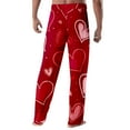 thumbnail image 3 of Fgvctg Valentine's Day Pajama Pants for Men Loose Wide Leg Sleepwear Pajama Pants Casual Love Heart Print High Waisted Pjs Fall Spring Drawstring Lounge Pants with Pockets Red 2XL, 3 of 4