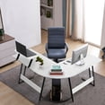 thumbnail image 4 of Vineego Modern L-Shaped Computer Desk with Monitor Stand, White, 4 of 8