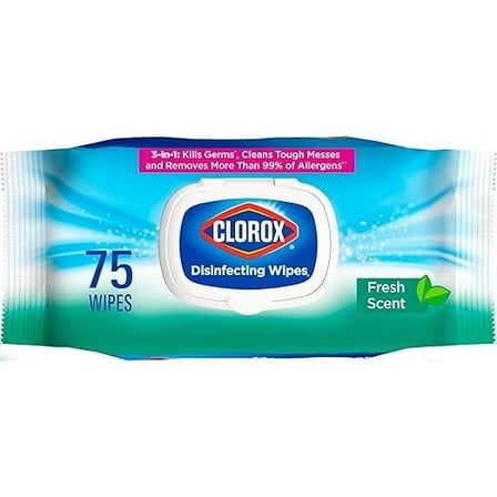 Clorox Disinfecting Wipes, Cleaning Wipes Flex Pack, Fresh Scent, 75 Count