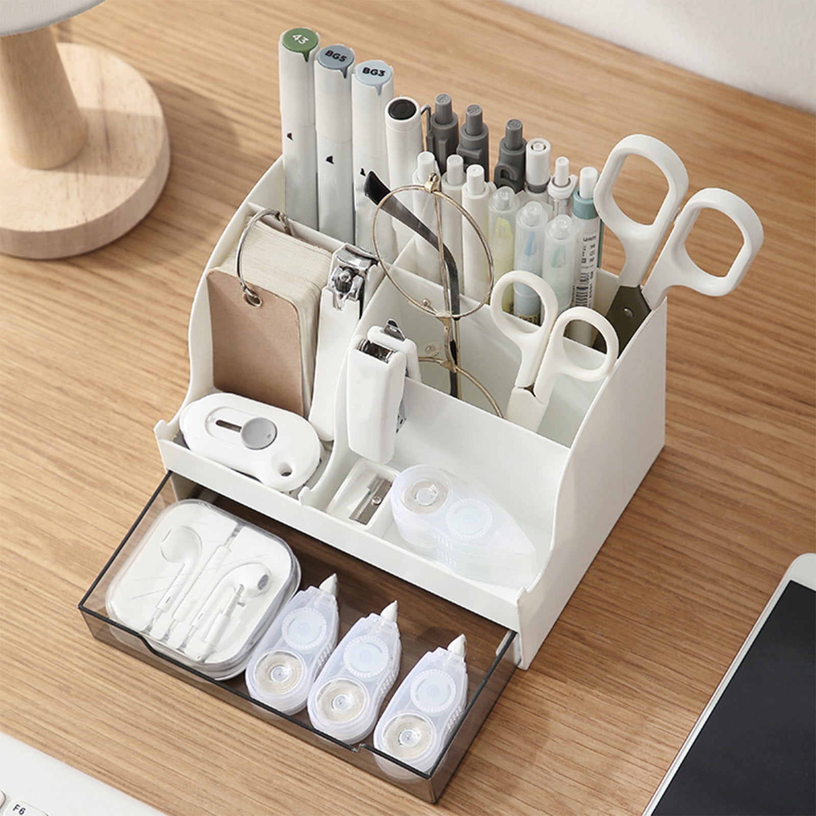 Wzzjkit Desk Organizer Drawer-type Plastic Desktop Storage Box Student Home Pen Multifunctional Storage Stationery Sundries Dormitory Supplies Desk Drawer Organizer
