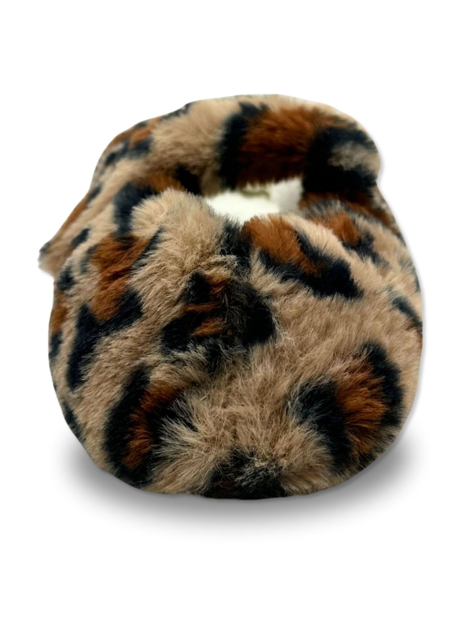 Fuzzy Babba Women's Faux Fur Leopard Mary Jane Slipper Socks, 1-Pack, Shoe Sizes 7-9.5