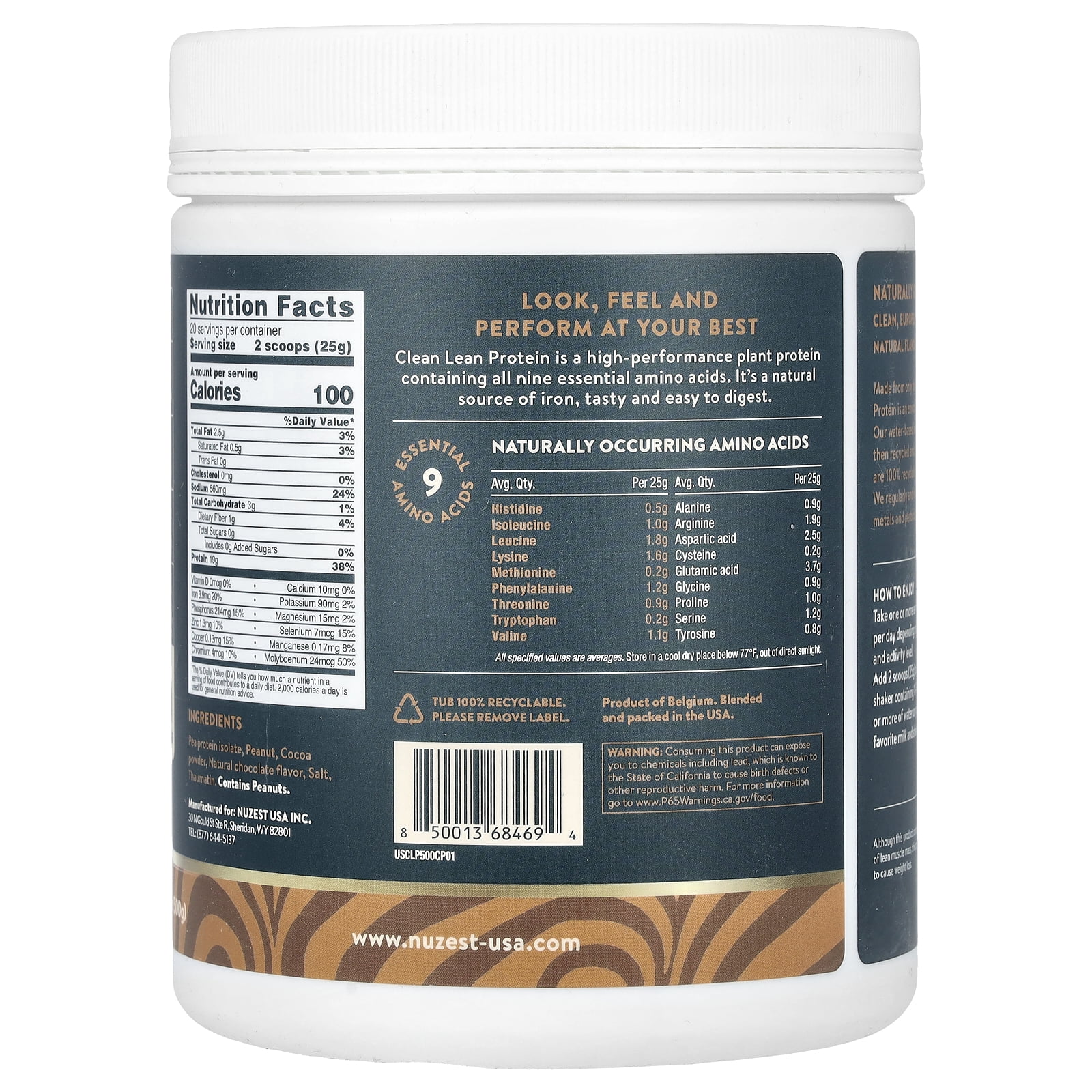 Nuzest Clean Lean Protein, Chocolate Peanut Butter, 17.6 oz (500 g)