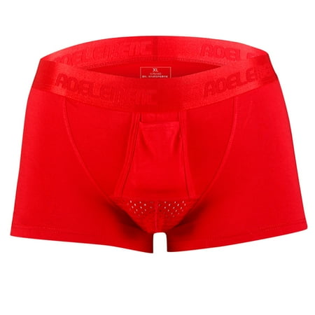 

Qcmgmg Mens Moisture-Wicking Stretch Boxer Briefs Pouch Solid Color Underwear XL