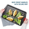 thumbnail image 2 of LammaLoe Baking Pans Carbon Steel, Non Stick Cookie Sheet Set with Silicone Handle, Baking Sheet, 3 Piece, Black, 2 of 7
