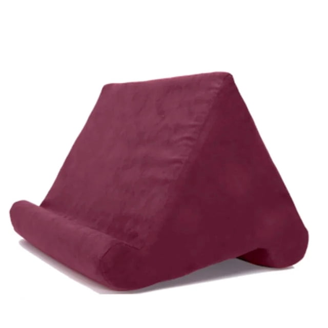 Xnyocn Support de Tablette Multifonction en Éponge, Supports d'Oreiller pour IPad Samsung Huawei Tab, Support de Lecture, Support de Lit, Support de Livre, Rouge Vin