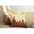 thumbnail image 2 of Ambesonne Cactus Throw Pillow Cover 2 Pack, Arid Country Eco Sunset, 16", Yellow Brown Redwood, 2 of 7