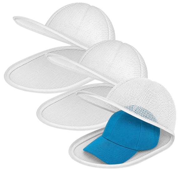 TSV 3pcs Hat Washer for Washing Machine, Baseball Cap Washing Bag for Dishwasher and Dryer, Hat Cleaner with Zipper, Hat Washer Pouches