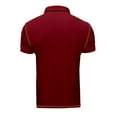 thumbnail image 5 of YLSDY Hot days, bold styles Mens Short Sleeve Button Collared Shirts Casual Summer Cotton Golf Tops Classic Button Up Lapel T Shirt Tennis Tees with Pocket Wine XL, 5 of 9