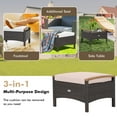 thumbnail image 6 of Gymax 2PCS Patio Ottomans Wooden Handles Rattan Knitting Foot Pedal Beige, 6 of 9