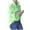 Green, variant on ICHUANYI Womens Elegant Solid Color Shirts Lapel Long Flared Sleeve Button Down Blouses V Neck Casual Loose Tops