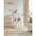 thumbnail image 3 of Feandrea Cat Tree, Small Cat Tower with Widened Perch for Large Cats Indoor, Kittens, 37.8-inch Multi-Level Cat Condo, Scratching Posts and Ramp, 2-Door Cat Cave, Cat Basket, 3 of 8