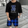 thumbnail image 1 of WILLBEST Conjunto de Camiseta y Pantalones Cortos de Verano para Hombre, Informal, con Estampado de Oso, Diseño A Cuadros, para Gimnasio, Deportes y Vacaciones, 1 of 6