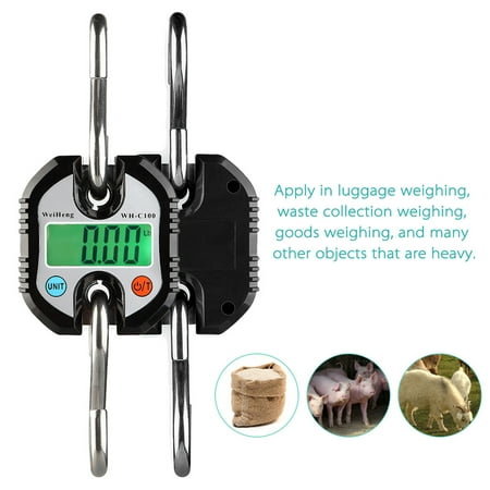 WeiHeng Mini Portable Electronic Scale Digital Luggage Scale Fish Scale with Zero Tracking and Tare Function 150kg Double-range Scale Digital Hanging