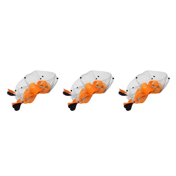 Accesorios para el cabello Qarigey pinzas de malla con lazo decoraciones de boda tocados Día de San Negro+Naranja 3piezas