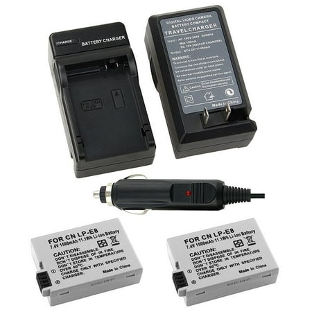Canon T3i Charger Insten 2 Pack LP-E8 Battery + Charger for Canon Rebel T2 T5i T4i T3i T2i Kiss X5 X4 EOS 550D 600D 650D 700D ()