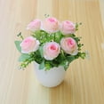 thumbnail image 3 of HEVIRGO A Pot Artificial Plant Bonsai Beautiful Simulation Plastic Artificial Rose Decor for Living Room White Plastic, 3 of 8