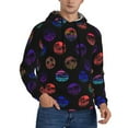 thumbnail image 2 of Wukai 80s Style Palm Trees Print Men Hoodies Fleece Sweatshirts Long Sleeve Sweaters Pullover Fall Outfits Winter Clothes-3X-Large, 2 of 7