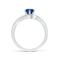thumbnail image 2 of Angara Natural 1 Ct. Blue Sapphire with Diamond Classic Ring in 14K White Gold for Women (Ring Size: 11.5), 2 of 9